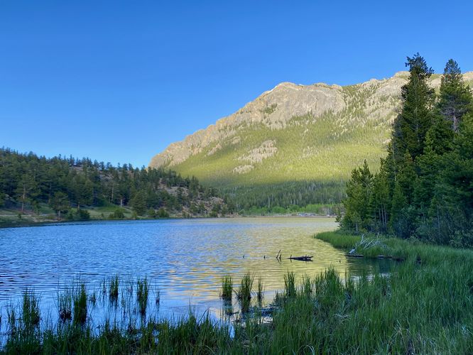 View of Lily Lake and Twin Sisters Mountain