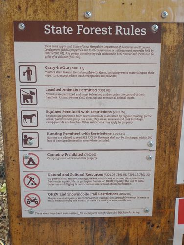 Rules posted at the information kiosk.