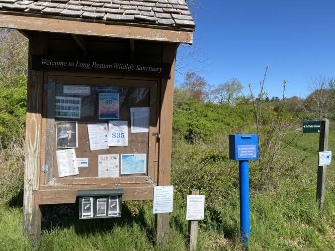 Southern trailhead for the Long Pasture Trail