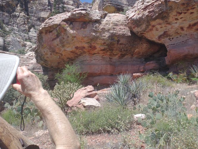 This section is protected, but hard to see the petroglyph or pictograph