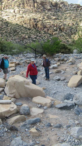 Rocky dry riverbed section