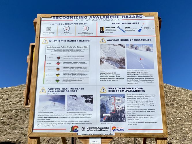 Avalanche hazard sign