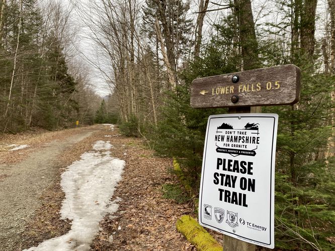 0.5 miles to Lower Lower Ammonoosuc Falls