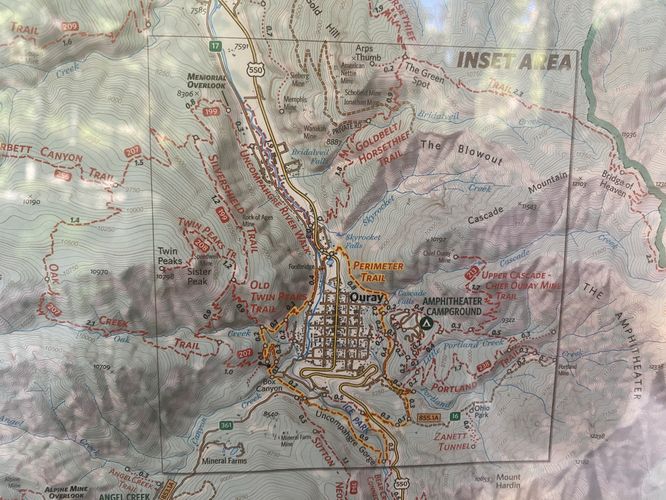 National Forest trail map Ouray, CO area