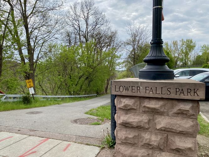 Entering Lower Falls Park in Rochester NY