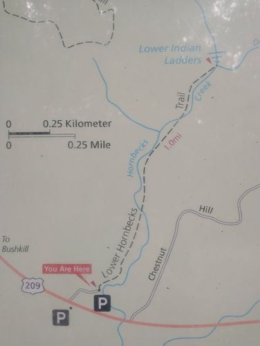 Trail map posted at the Trailhead 