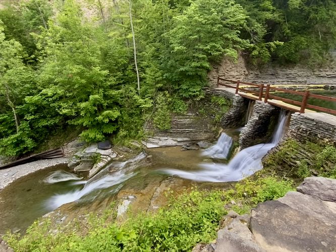Lower Stony Brook Falls, approx. 15-feet tall (long exposure)