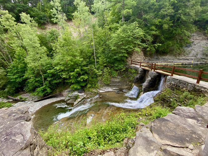 Lower Stony Brook Falls, approx. 15-feet tall