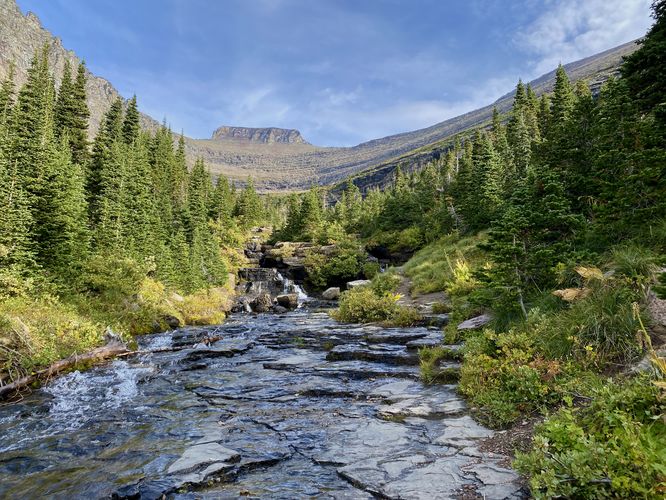 Downstream view of Lunch Creek Falls