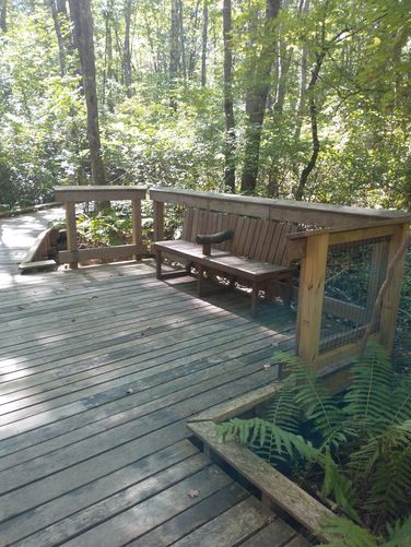 One of many beautiful benches along the trail