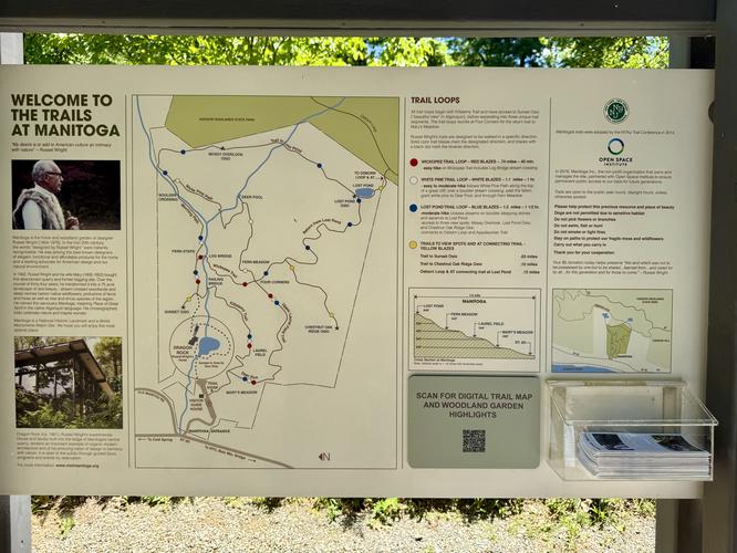 Manitoga trails map and info kiosk