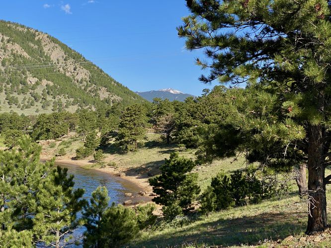 View of mountains near Mary's Lake