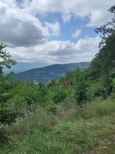 The view from the overlook at Del Webb Drive Trailhead parking lot.