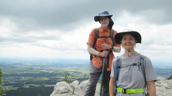 Hikers enjoying a well earned view