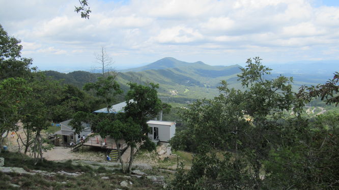 View of the Ski Chair lift bringing visitors and mountain bikers up to the trails