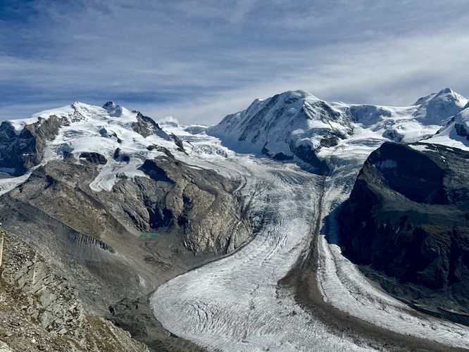 View of Grenzgletscher and Monte Rosa massif
