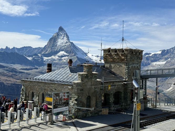 Gornergrat station with the Matterhorn in the background