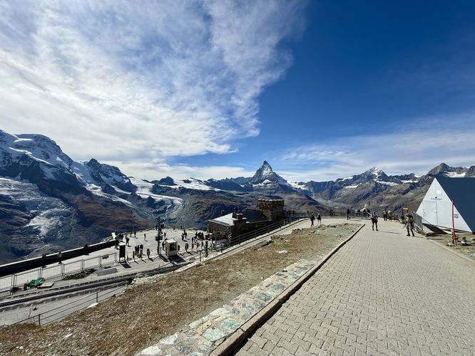 Universally-accessible path leads from Gornergrat Station to the summit