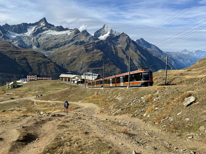 Gornergrat Bahn climbs to the summit of Gorner Ridge