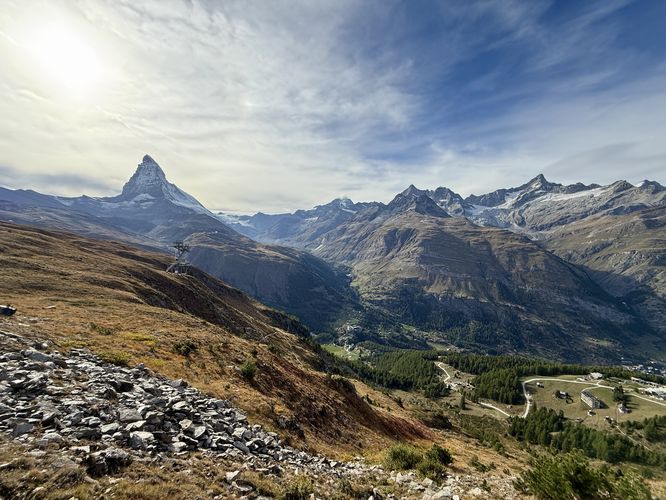 Alpine views from below Riffelberg station