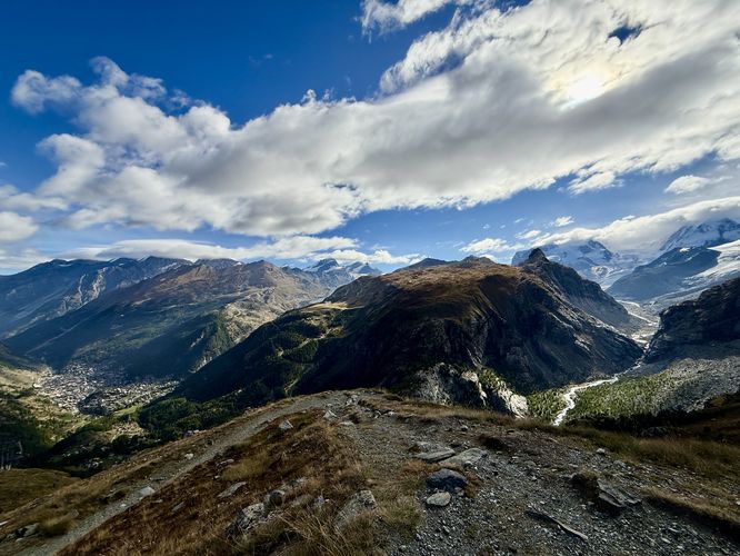 Panoramic Alps view of Zermatt and Gornergrat
