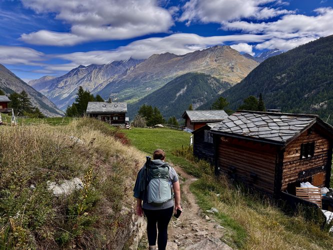 Hiking into the village of Furi