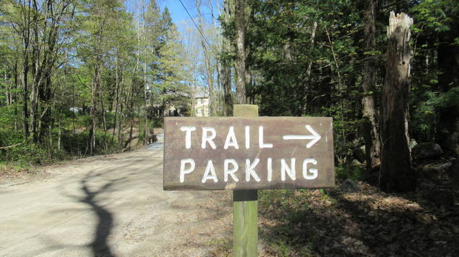 Entrance to parking and trail