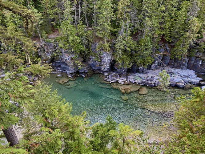 Turquoise waters of McDonald Creek