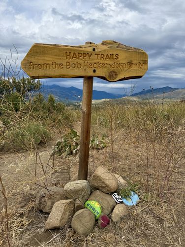 Happy Trails sign by the Bob Heckendorn family