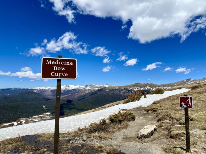 Medicine Bow Curve trail sign