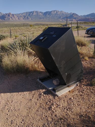 Animal proof Trash bin at trailhead