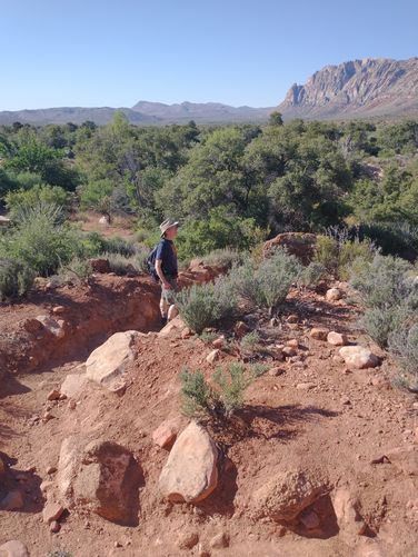 The trail begins to narrow and get more rocky