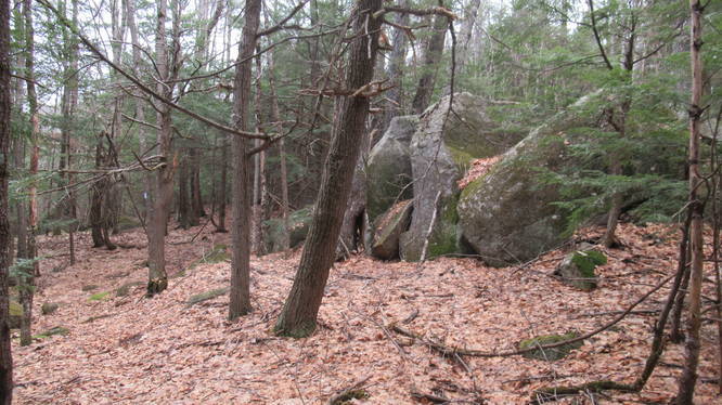 Large interesting rocks along the trail