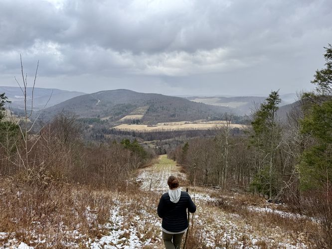 Hiking down the pipeline with views