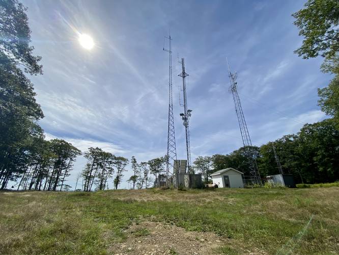 Radio towers atop Cedar Mountain's summit