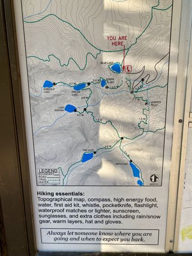 Trail map for lakes loop - mileage is off