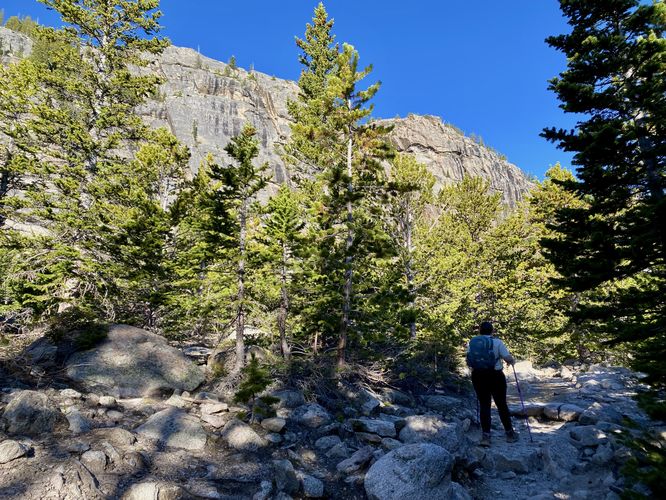 Glacier Gorge Trail begins to open up to more views