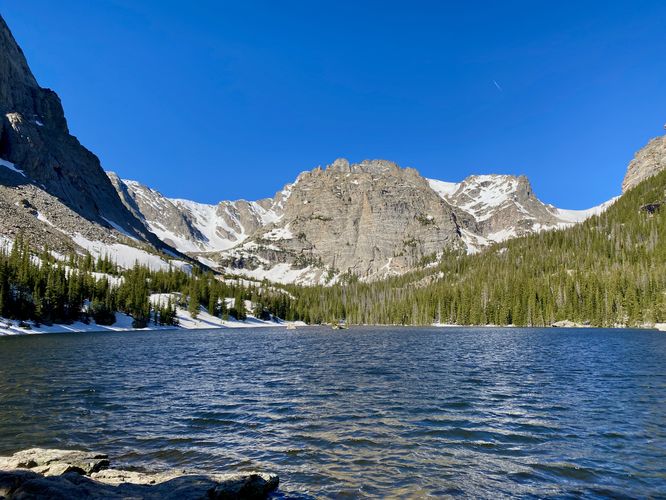 View of The Loch, The Sharkstooth, and Taylor Peak