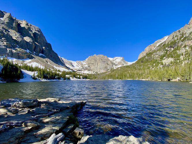 View of The Loch, The Sharkstooth, and Taylor Peak