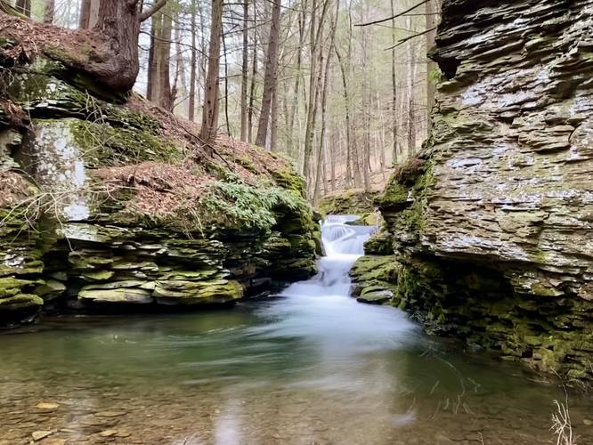 Mine Hole Run Falls (8-foot tall multi-tier waterfall)