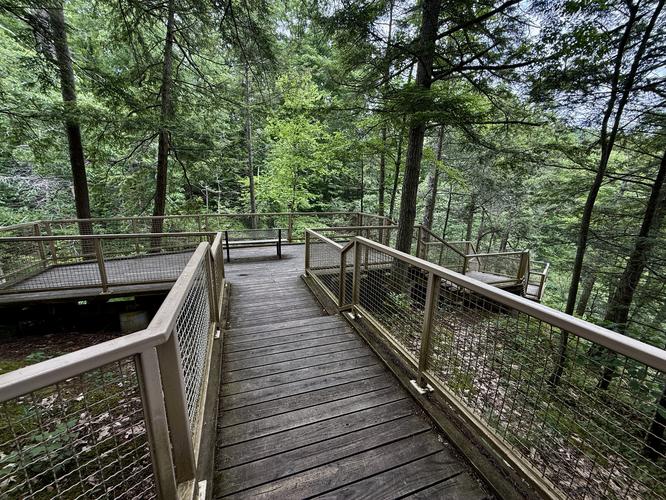 Waterfall overlook platform above Mine Kill Gorge