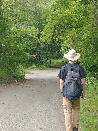Head toward the gate and go to the left to park
