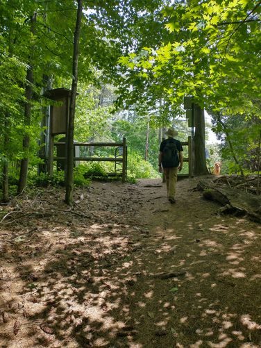 The Maple Street Trailhead just in sight and our place to turn around