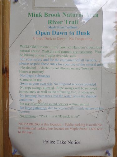 Information at the Maple Street Trailhead kiosk