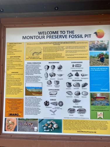 Montour Preserve Fossil Pit information sign