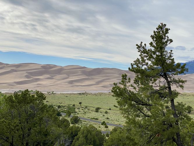 Last view of the dunes before the trail descends