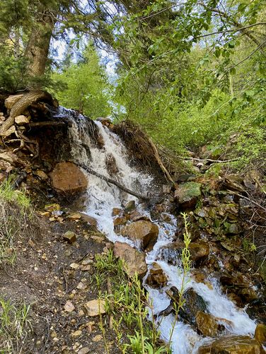 Roadside waterfall, approx. 8-feet tall