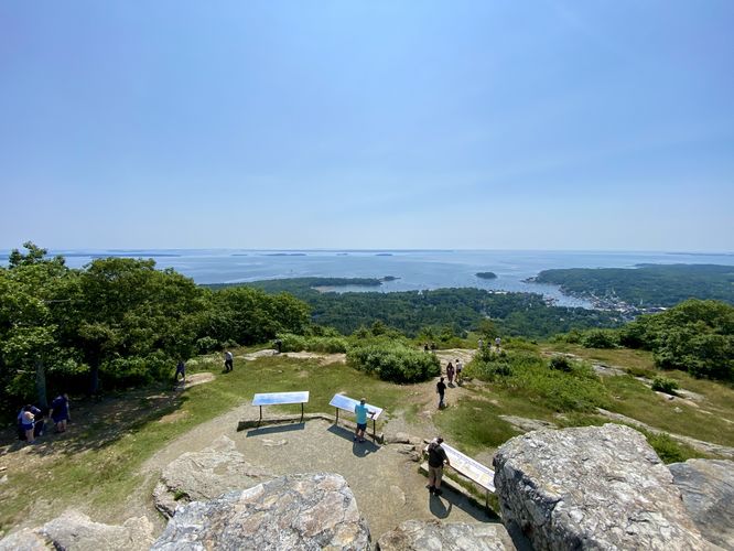 View of Camden, Maine and its harbor from the Mt. Battie Tower