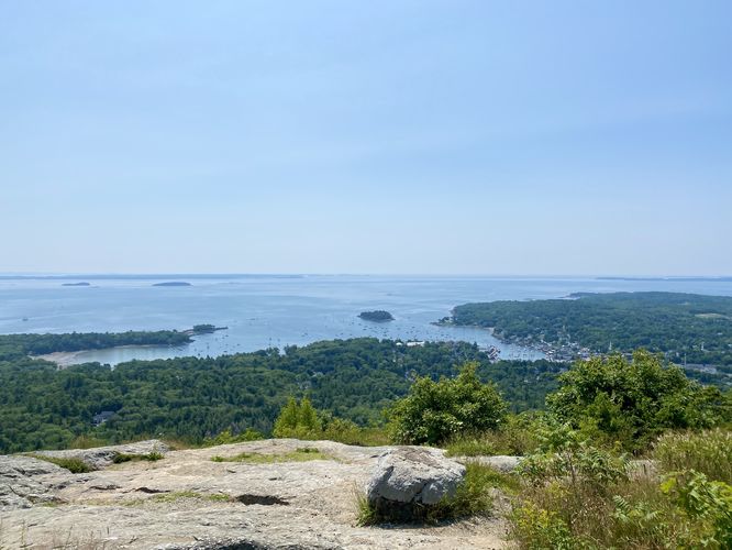 View of Camden, Maine and its harbor from Mt. Battie's lookout