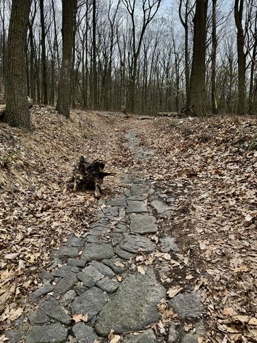 Stones inlayed in Mount Penn Pagoda Trail